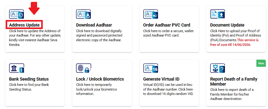 Address Update in Aadhaar