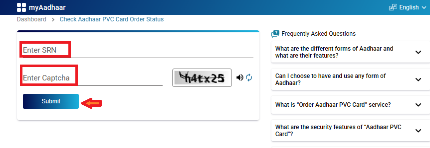 Check PVC Aadhaar Status