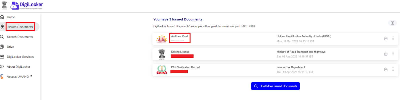 DIGILOCKER Aadhaar Download