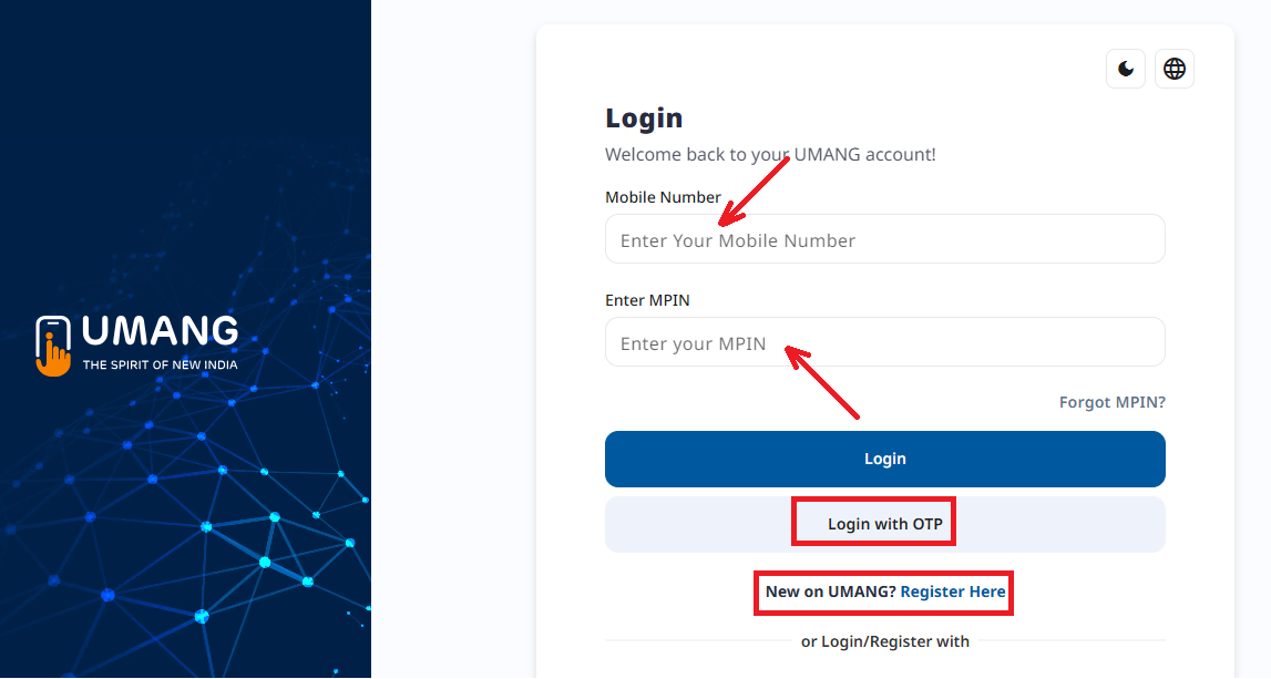 UMANG Login and Registration